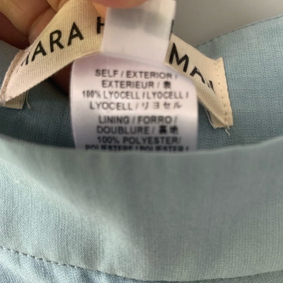 Mara Hoffman Wide Leg Light Blue Wrap Front Crossover Crop Pants Size 4 - Picture 4 of 6